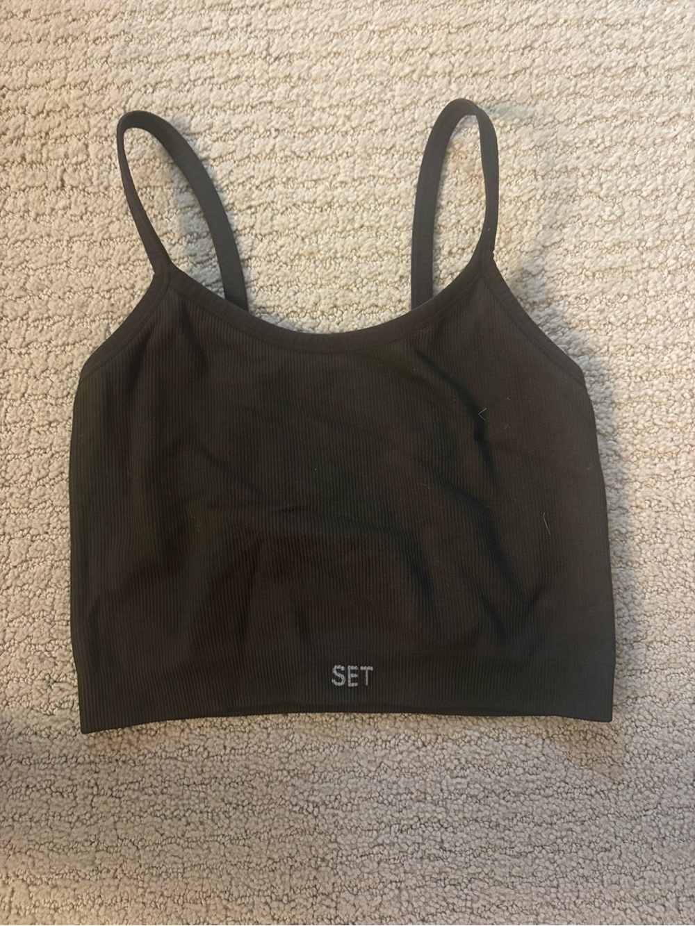 SET Active Brown Ribbed Cami Bralette